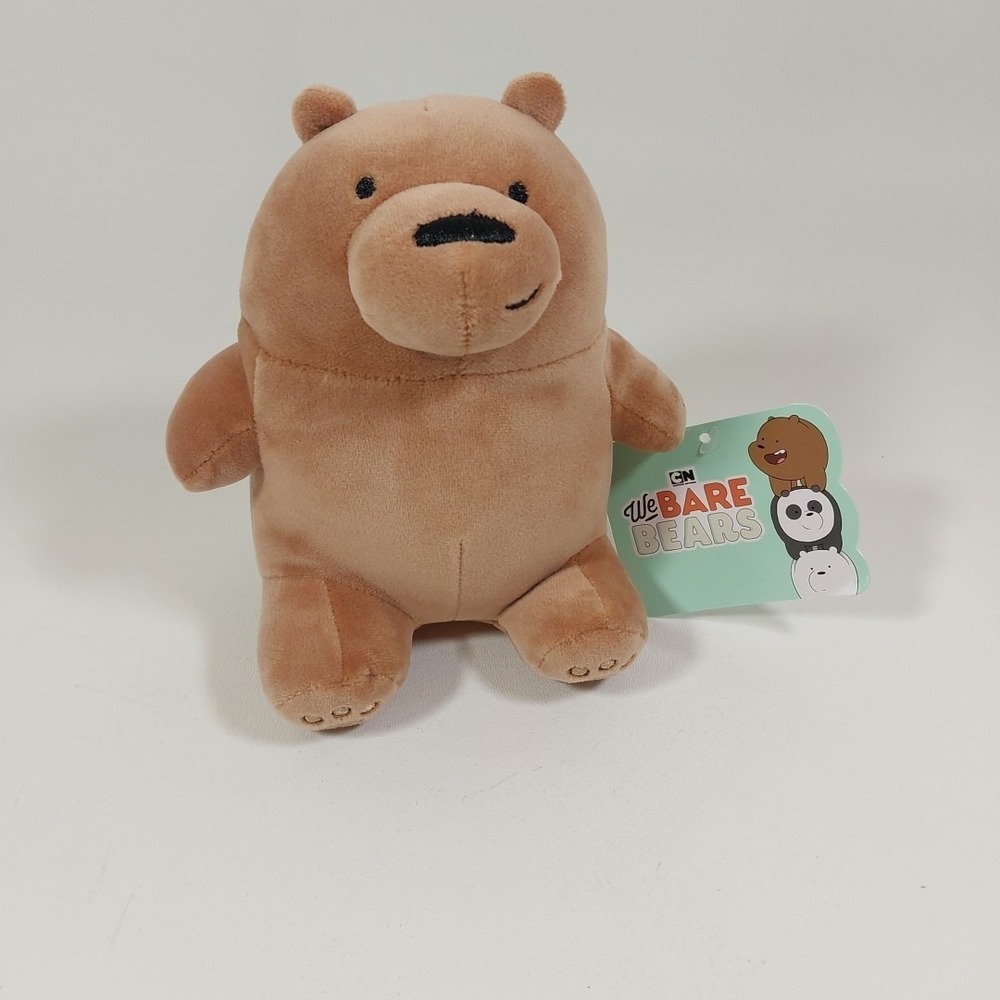 We Bare Bears Plush 7" Sitting Grizzly Bear Cartoon Network Toy Factory NWT